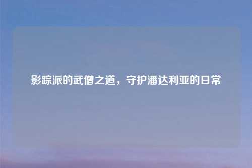 影踪派的武僧之道,守护潘达利亚的日常