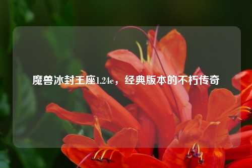 魔兽冰封王座1.24e，经典版本的不朽传奇