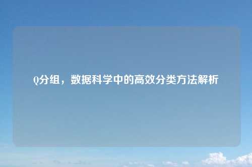 Q分组，数据科学中的高效分类方法解析