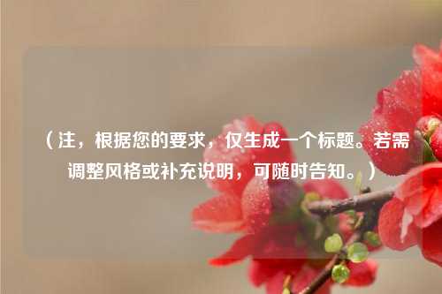 （注，根据您的要求，仅生成一个标题。若需调整风格或补充说明，可随时告知。）