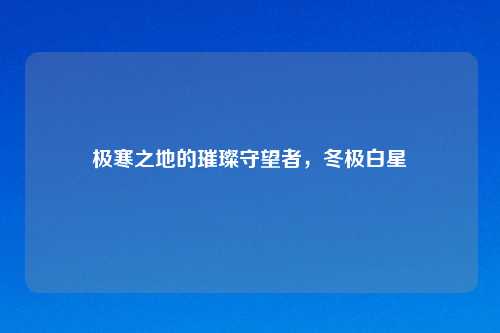极寒之地的璀璨守望者,冬极白星