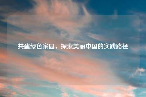 共建绿色家园，探索美丽中国的实践路径