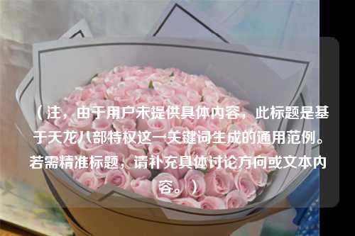 （注，由于用户未提供具体内容，此标题是基于天龙八部特权这一关键词生成的通用范例。若需精准标题，请补充具体讨论方向或文本内容。）