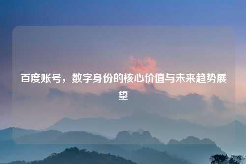 百度账号，数字身份的核心价值与未来趋势展望