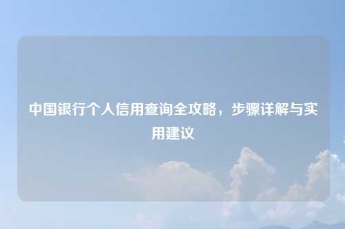 中国银行个人信用查询全攻略，步骤详解与实用建议