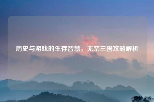 历史与游戏的生存智慧，无奈三国攻略解析