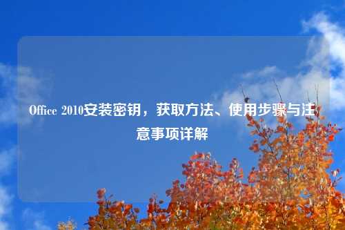 Office 2010安装密钥，获取方法、使用步骤与注意事项详解