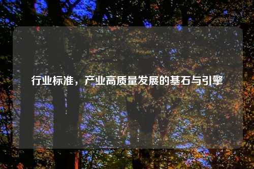 行业标准,产业高质量发展的基石与引擎