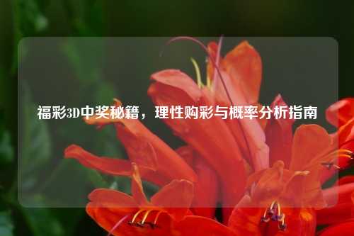 福彩3D中奖秘籍，理性购彩与概率分析指南