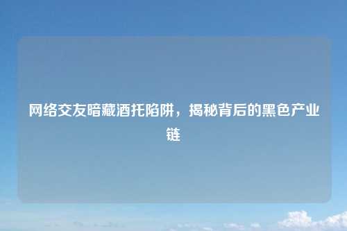 网络交友暗藏酒托陷阱,揭秘背后的黑色产业链